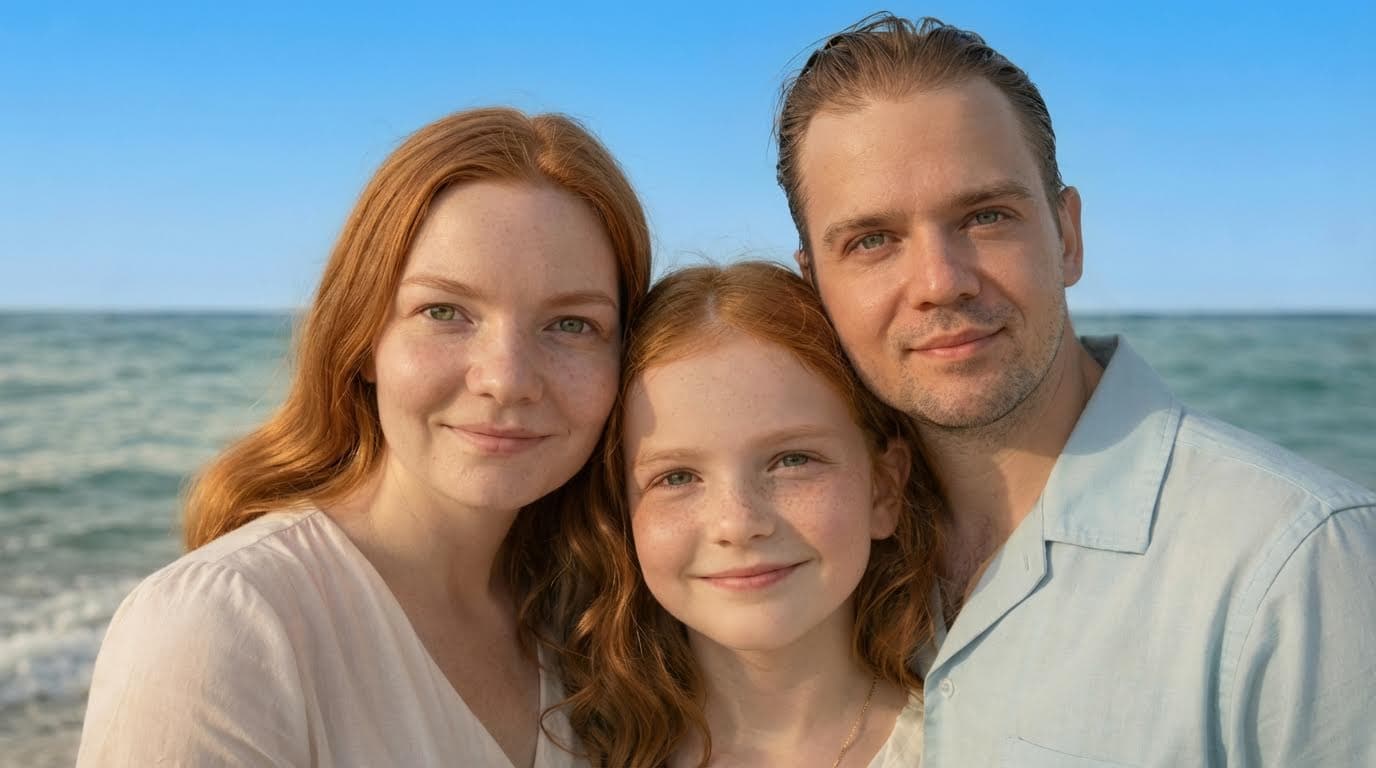 AI baby generator example: realistic future baby portrait from parents' photos