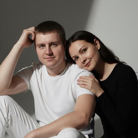 Studio photoshoot with my husband in a photo studio