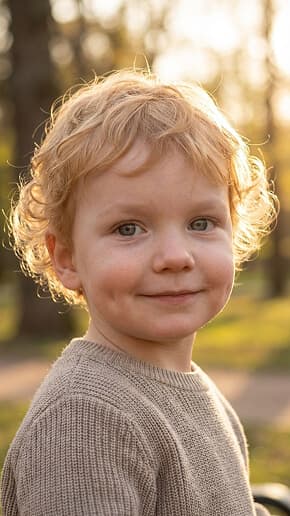 AI child generation: visual boy portrait