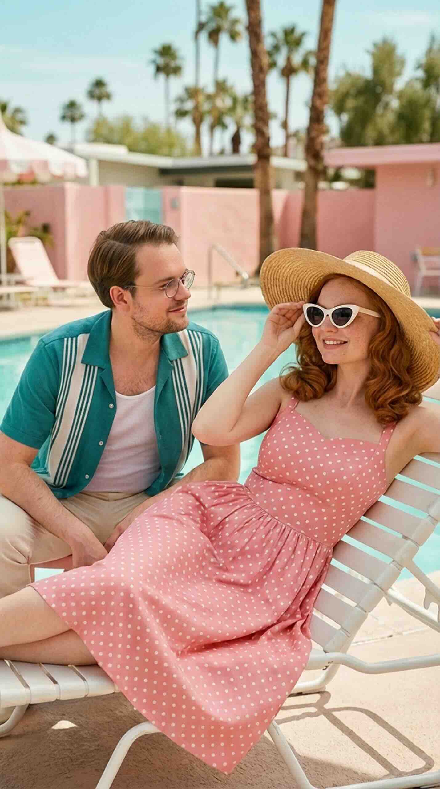 Retro 1960s AI couple photoshoot from separate photos