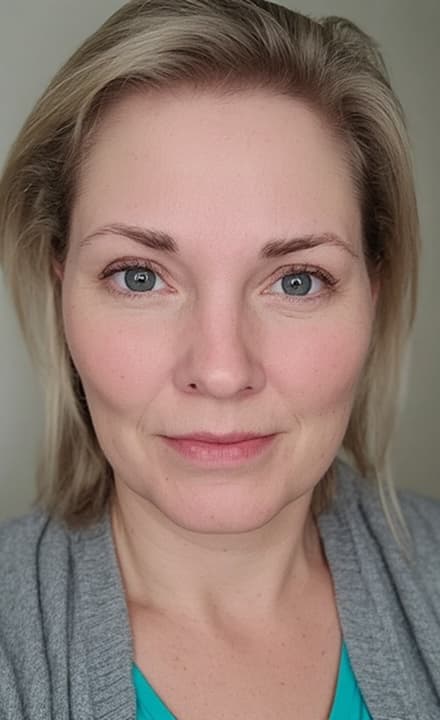 zdjęcie przed i po: selfie dziewczyny do generowania w stylu minimalizmu