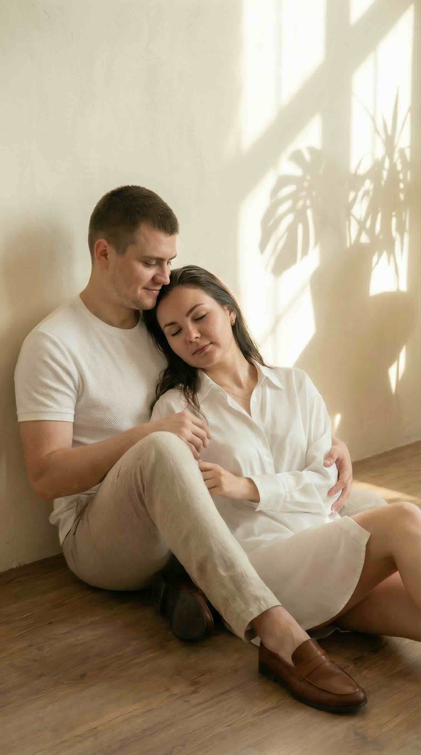 Couples boudoir photography, morning in the bedroom