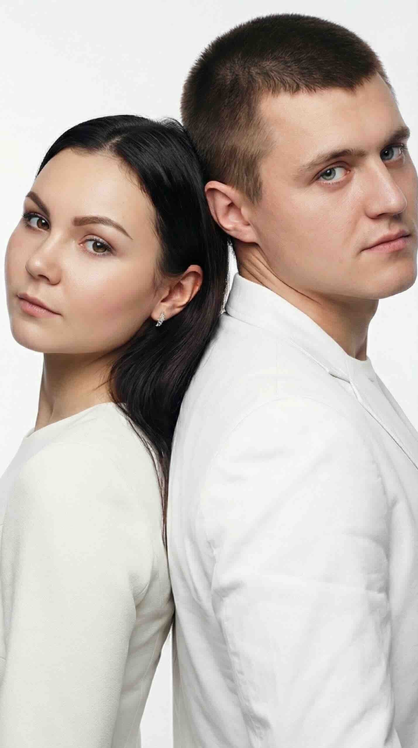 Studio style couple photoshoot generated online