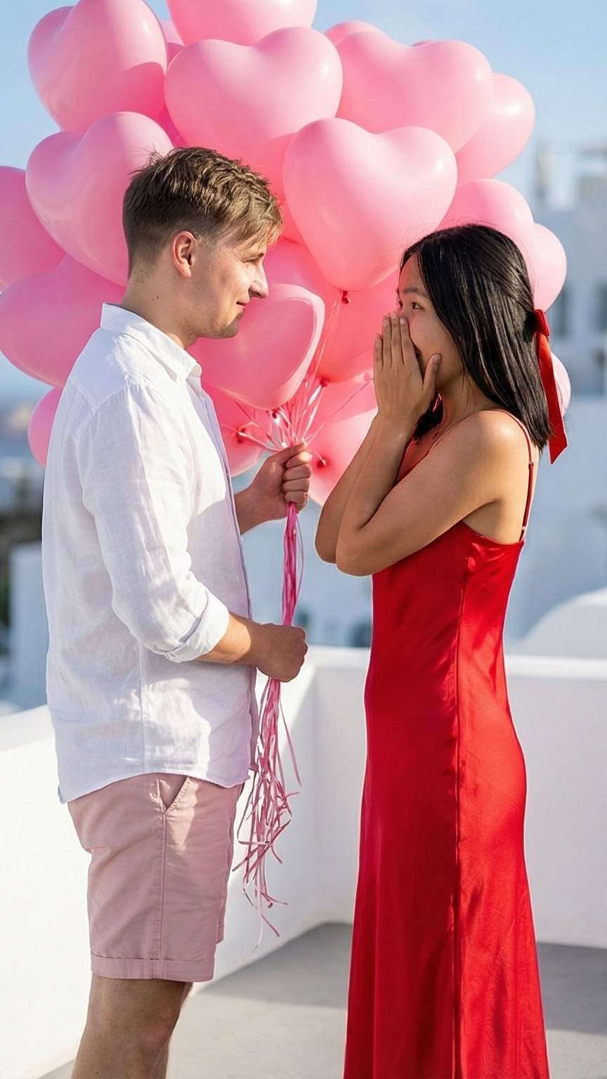 Make your own photo: couple with confetti and sunglasses