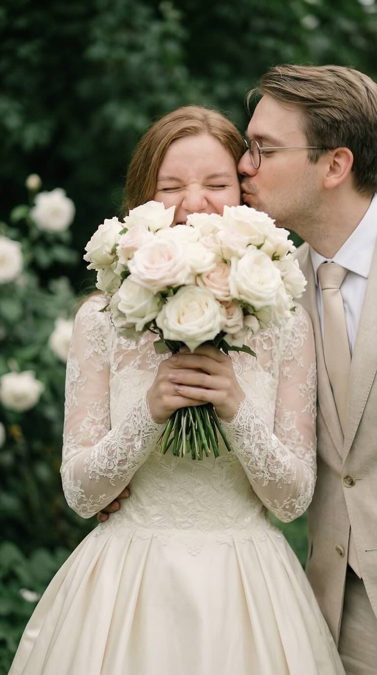 Wedding style AI couple photos with elegant styling