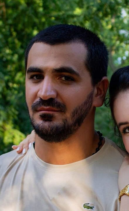 before and after: man's photo for winter portrait creation