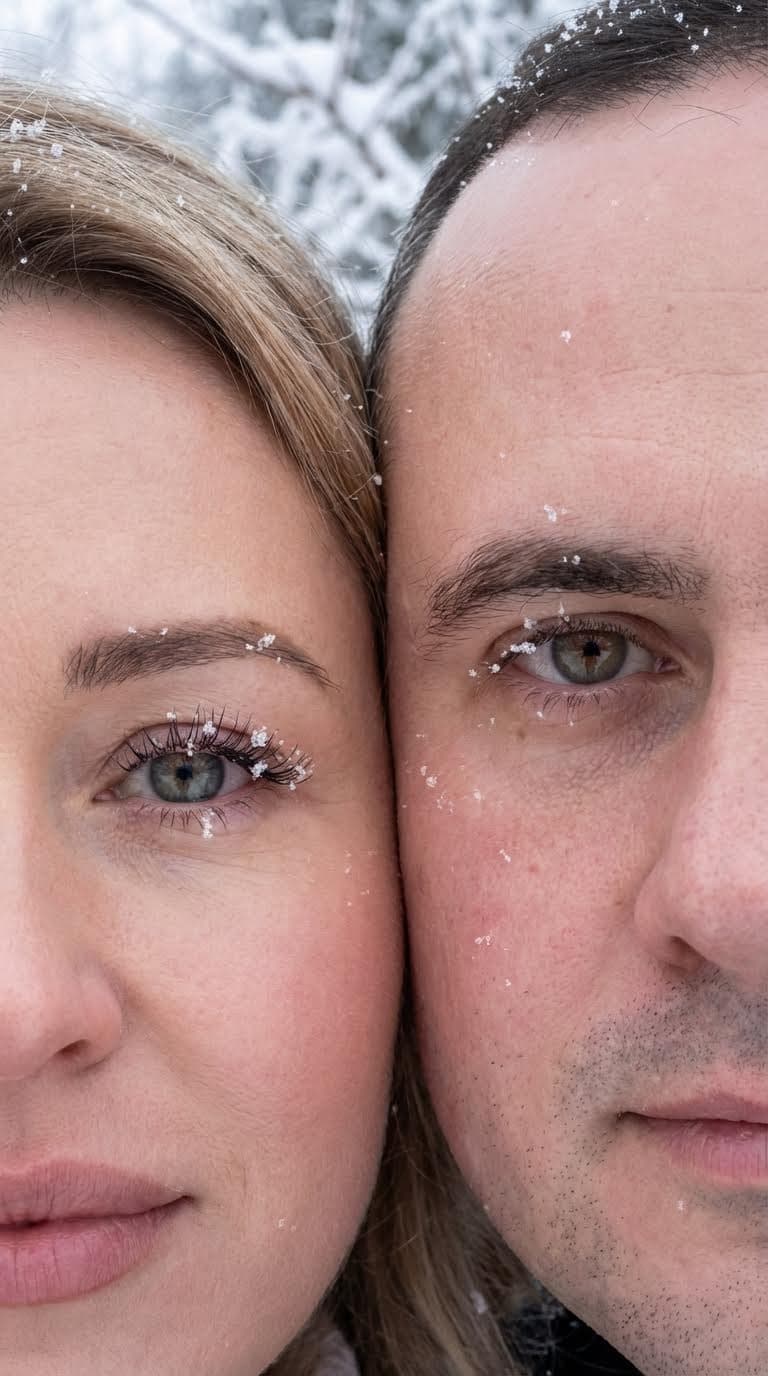 Example of AI winter photoshoot with husband