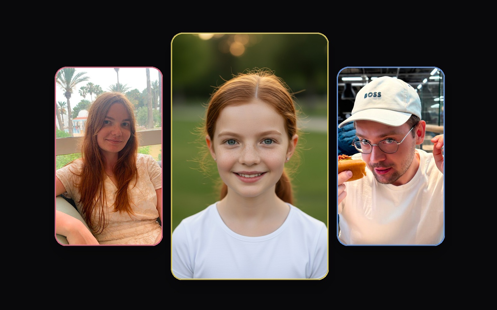 Baby collage with both parent photos and a generated child portrait