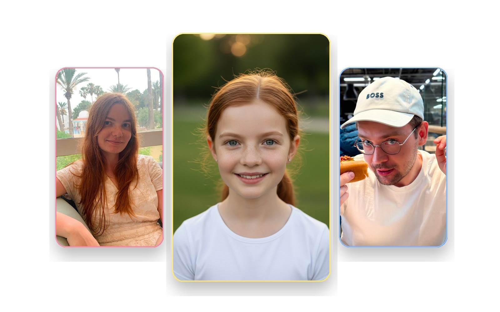 Baby collage with both parent photos and a generated child portrait